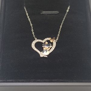 Disney Marie Necklace 2-Tone, 925 Sterling Silver Rose Gold Plate